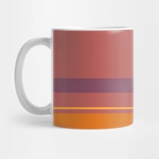 A scarce consistency of Old Heliotrope, Dark Mauve, Giant'S Club, Brownish Orange and Mango stripes. Mug